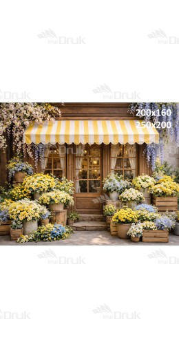 Tło fotograficzne „Kwiaciarnia pod pasiastą markizą” | E869